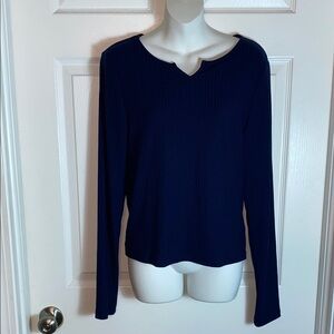 Noisy may Navy Long Sleeve Ribbed Tee Size XL